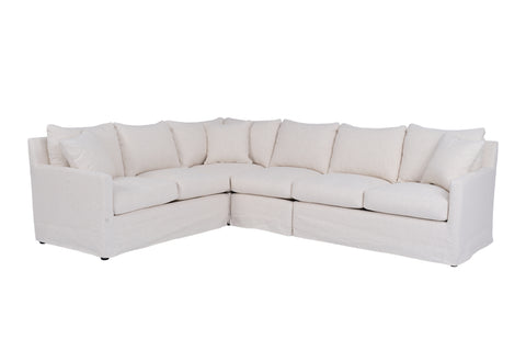 Admiral Slipcovered Sectional 2X3 - Ghandi Parchment