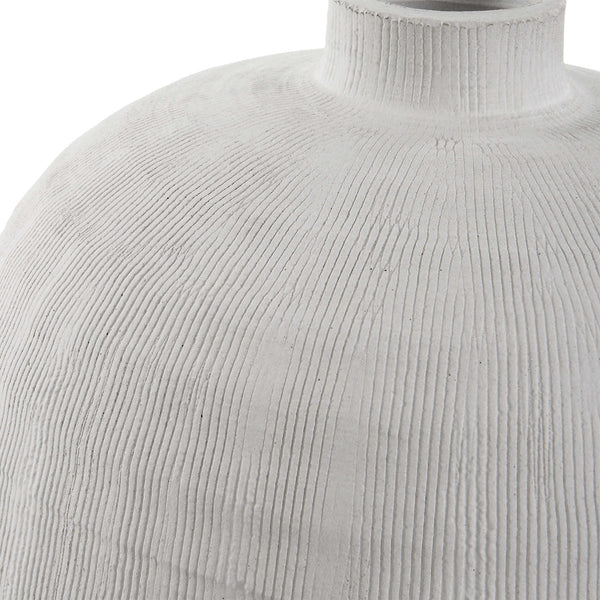 White Textured Ceramic Vase