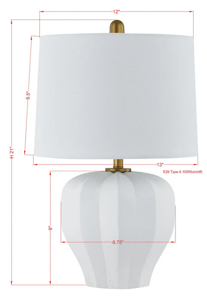 Rosepetal White Table Lamp