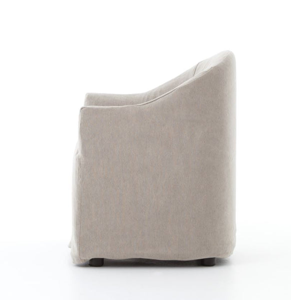 Heather Twill Stone Barrel Dining Chair