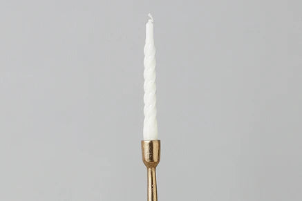 WHITE TWISTED TAPER CANDLE