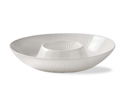 WHITE CHIP & DIP DISH