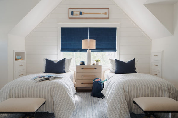 Lush Linen Slate Blue Stripe Duvet Cover