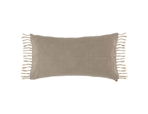 Natural Lumbar Pillow With Fringe