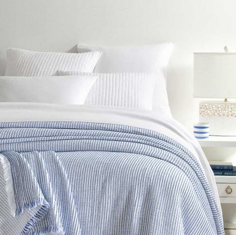 Santo Blue Stripe Full/Queen Coverlet