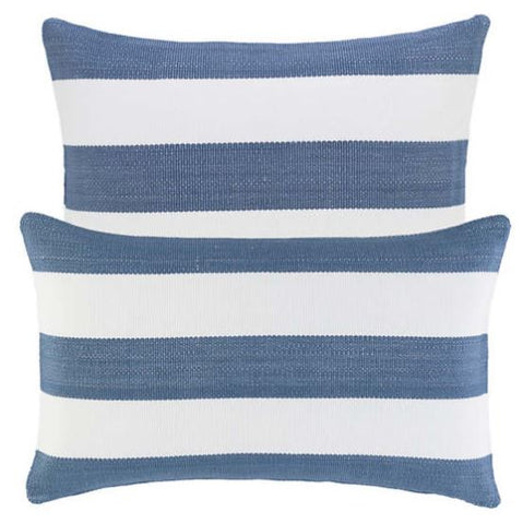 Catamaran Stripe Denim/White Indoor/Outdoor Pillows