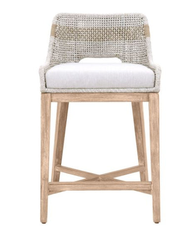 Tide Pool Counter Stool Taupe & White