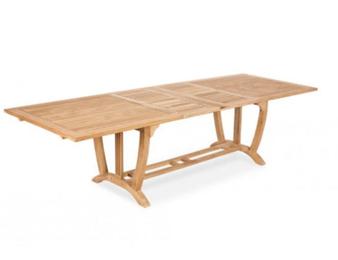Vineyard Teak Rectangular Double Extension Dining Table Large