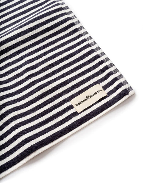 Navy Stripe Bath Mat