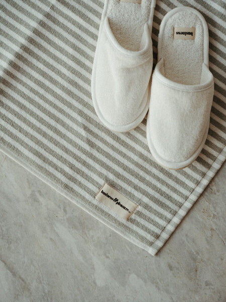 Sage Stripe Bath Mat