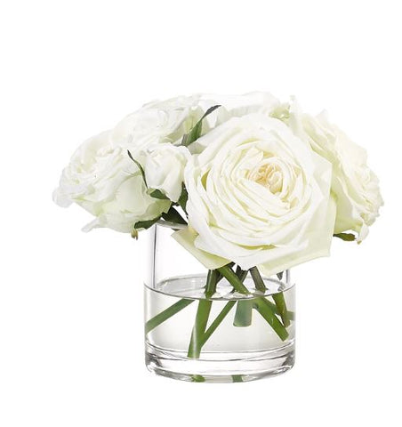 Faux Small White Roses