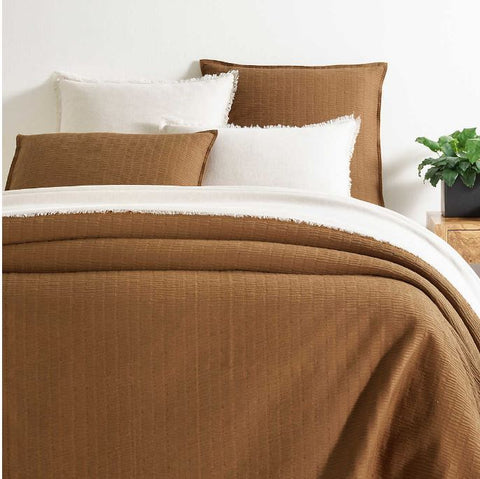 Roark Caramel Matelasse Queen Coverlet