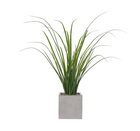 Faux Grass in Cube Pot