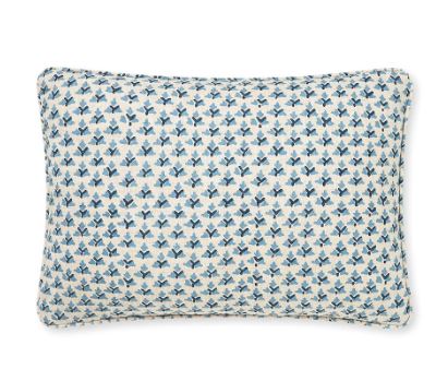 Hampi Azure Linen Lumbar Pillow