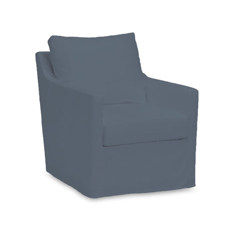 Teaberry Slipcovered Swivel Chair - Wexford Navy