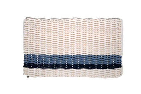Pearl with Glacier Bay and Navy Stripe Doormat