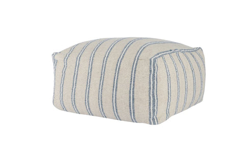 Delgada Natural / Blue Stripe Pouf
