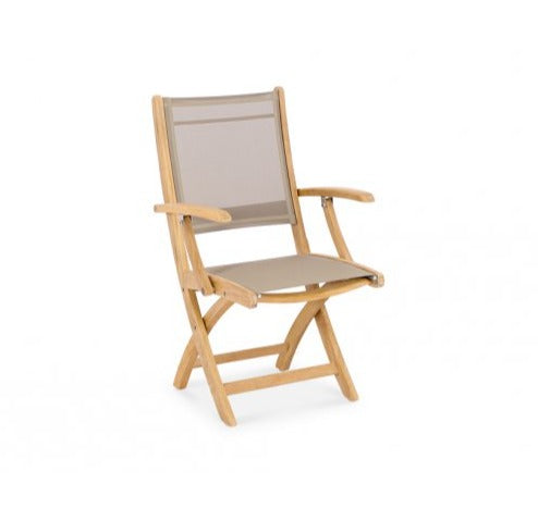 Chappy Folding Dining Arm Chair Taupe