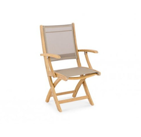 Chappy Folding Dining Arm Chair Taupe