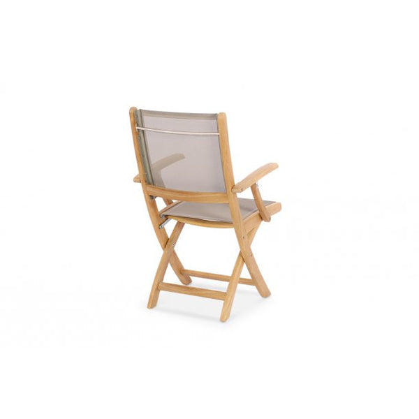 Chappy Folding Dining Arm Chair Taupe