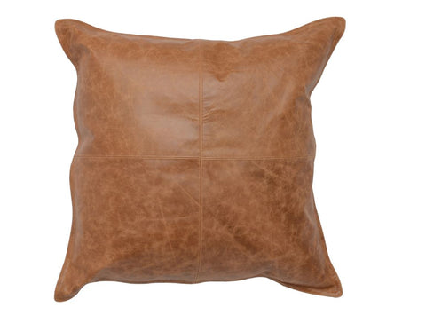 Solid Leather Dumont Chestnut Pillow
