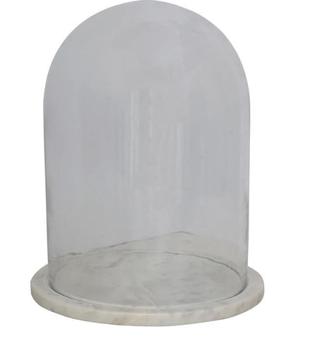 Glass Cloche With Marble Base