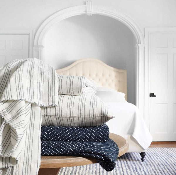 Lush Linen Slate Blue Stripe Sham