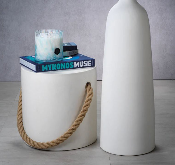 Aspen Concrete Stool With Rope