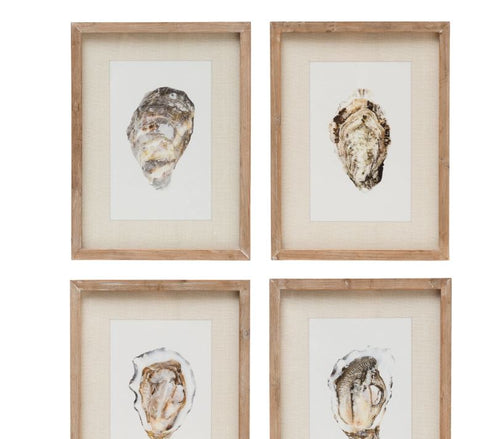 Wood Framed Oyster Art