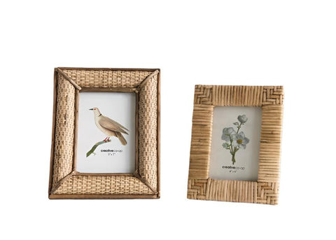 Hand-Woven Rattan Photo Frame