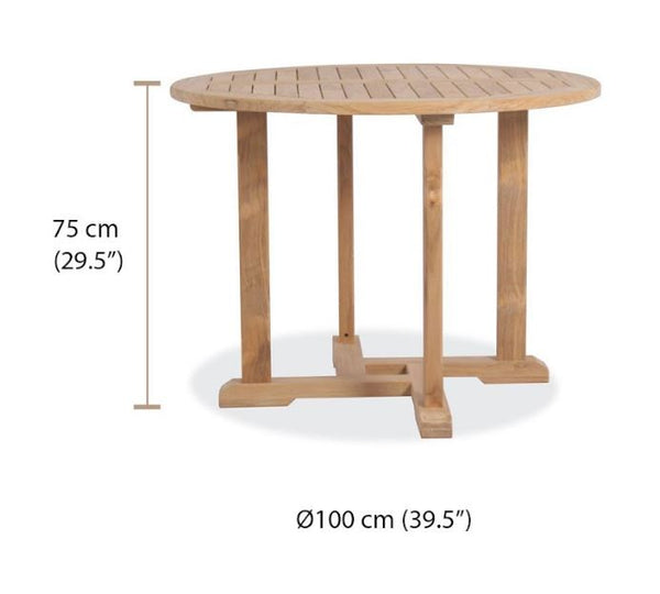 40" Round Teak Dining Table