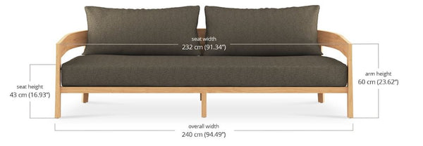 Soho Teak 3-Seat Sofa