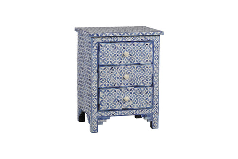 Coastline Indigo 3 Drawer Nightstand