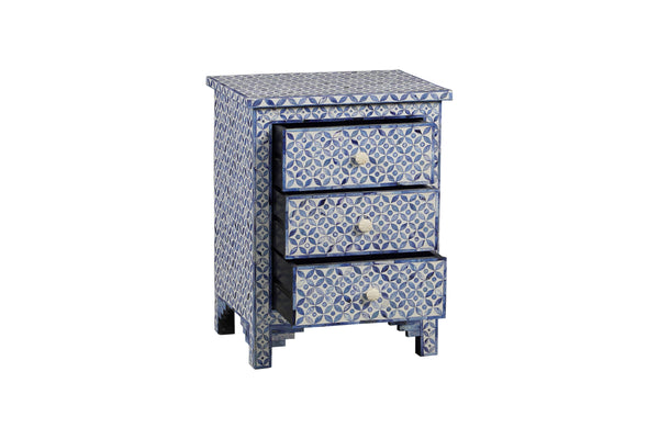 Coastline Indigo 3 Drawer Nightstand