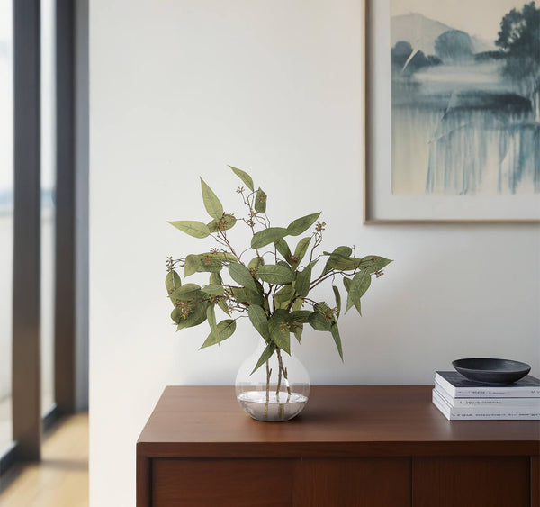 18" EUCALYPTUS IN GLASS BUBBLE