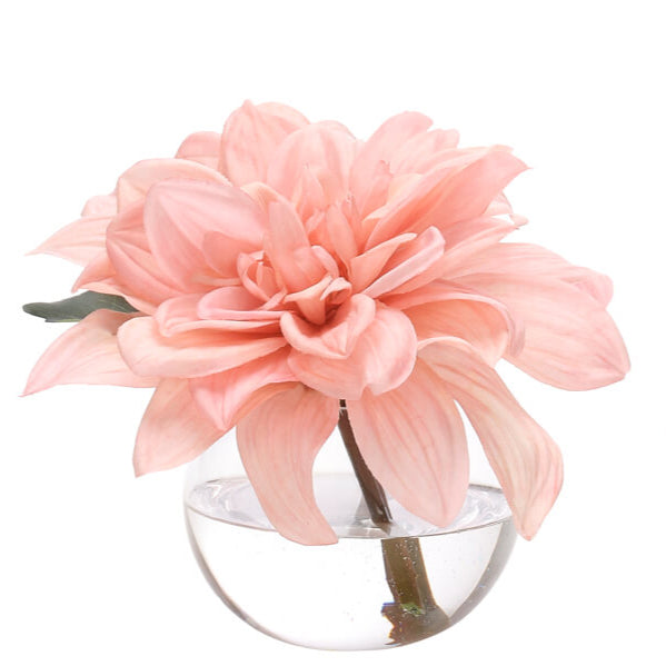 5" Pink Dahlia in Glass Bubble