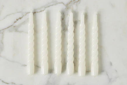 WHITE TWISTED TAPER CANDLE
