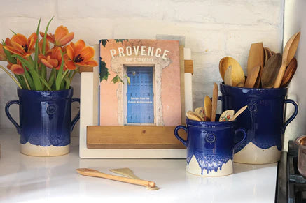 BLUE HANDTHROWN CROCK