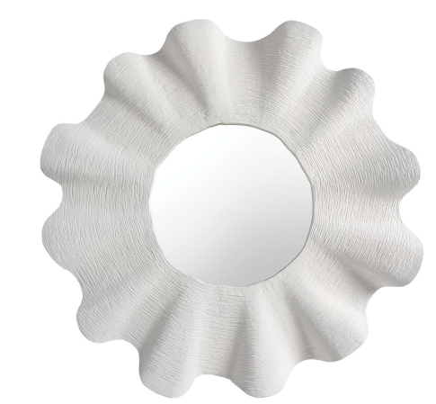 WHITE SCALLOPED MIRROR