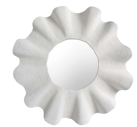WHITE SCALLOPED MIRROR