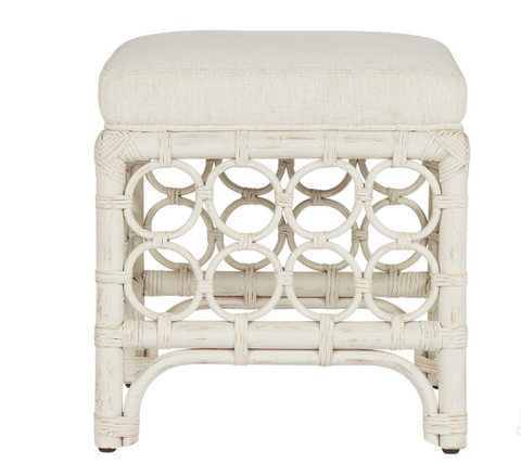 MADAKET WHITE RATTAN STOOL