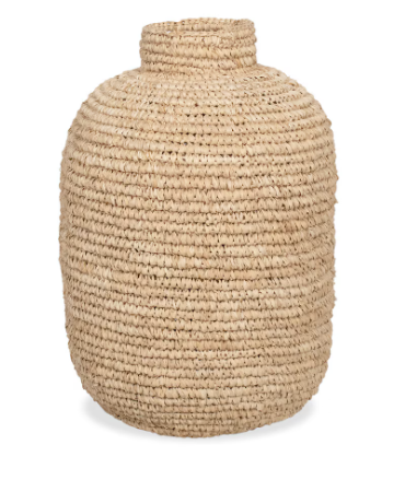 Cylindrical Raffia Vase