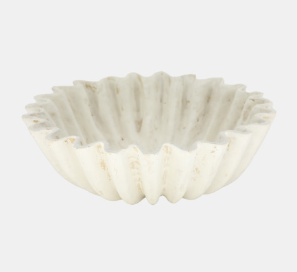 FLUTED PAPER MACHE BOWL