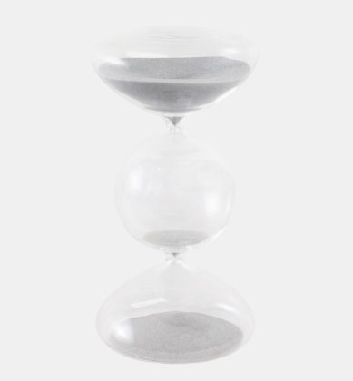 GLASS 30MIN LARGE BUBBLE SANDTIMER