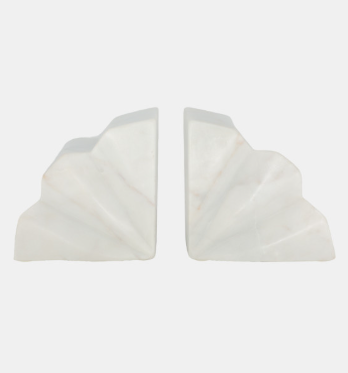 SEMI CIRLE FLUTED MARBLE BOOKENDS