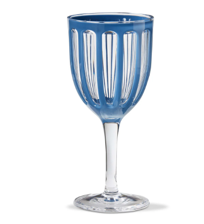ACRYLIC DENIM BLUE WINE GLASS