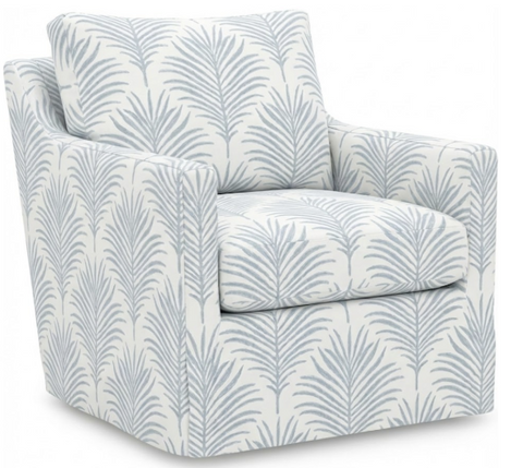 Teaberry Slipcovered Swivel in Palmetto Mist