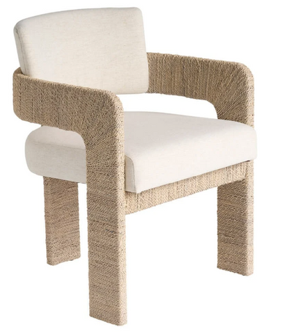 ROBIN ABACA DINING ARM CHAIR
