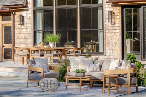 Outdoor Lounge Set: Soho Teak Lounge Chairs x2 & Sofa