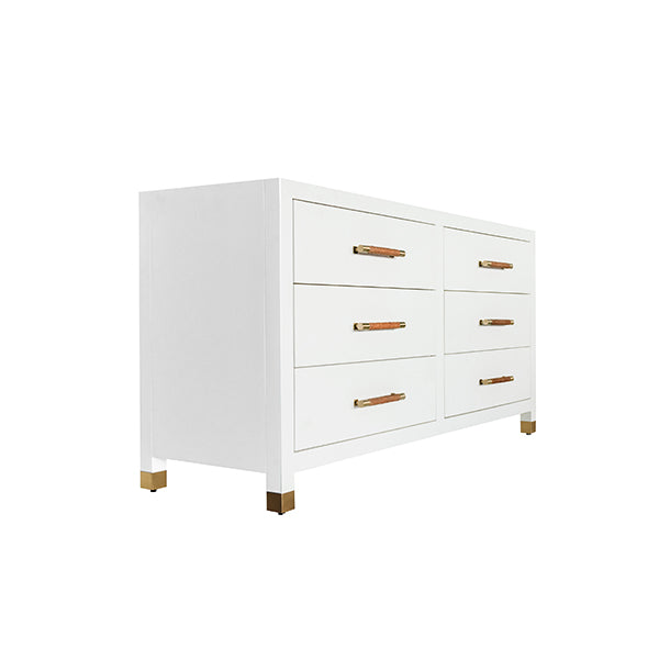 Lamberts White 6-Drawer Low Dresser